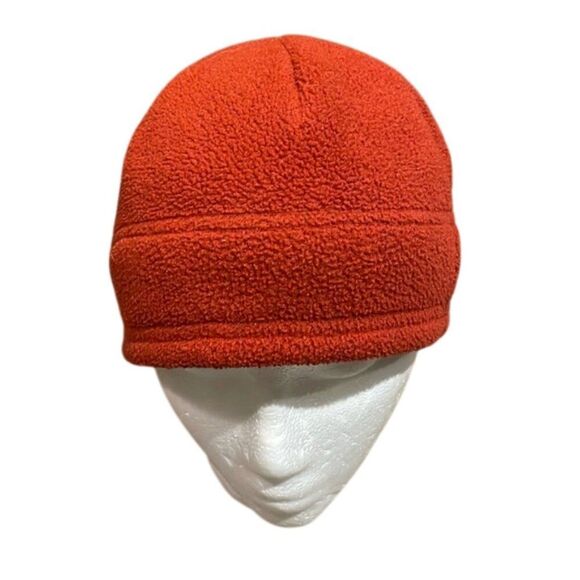 L.L. Bean Orange Polartec Fleece Beanie Skull Cap Hat Unisex One Size OSFA - Picture 1 of 9